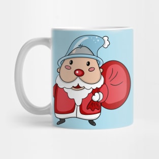 Santa Claus Wearing A Transparent Blue Hat Mug